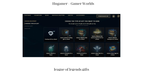 league of legends gifts